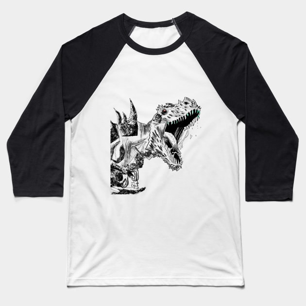 Raging Charax Charcoal Grey Variant Baseball T-Shirt by Tinger Art 